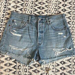 Levi's Blue Jean Shorts Distressed Cut-Off Style